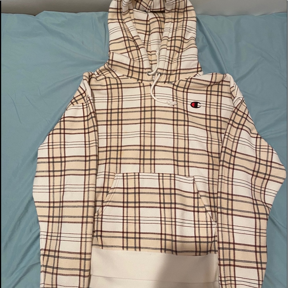 Champion size L Reverse Weave Plaid Sweatshirt